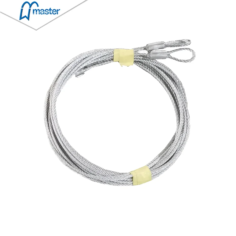 Master Well Sectional Garage Door Hardware Kits Lifting Tension Cables for 2.38mm 3.18mmHigh Door Garage Door Steel Cable