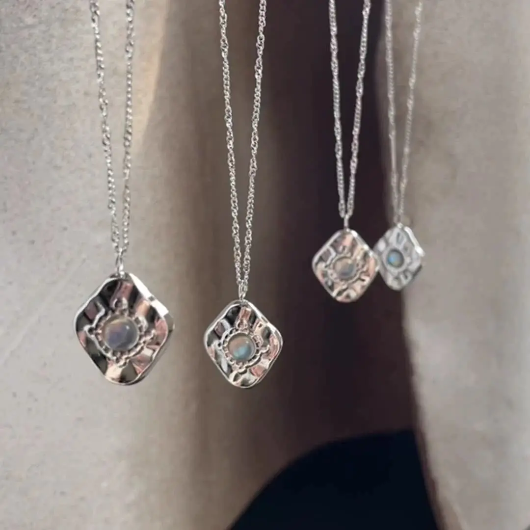 18K PVD Gold Plated Natural Stone Stainless Steel Necklace Tennis Choker For Women Gifts Fashion Jewelry