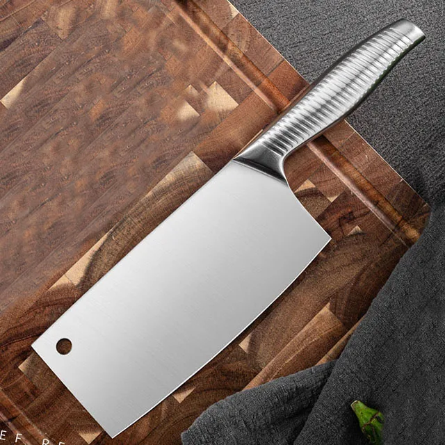 Wholesale 7 Inch Stainless Steel chop Knife Custom Meat Cutting with hollow handle big knife