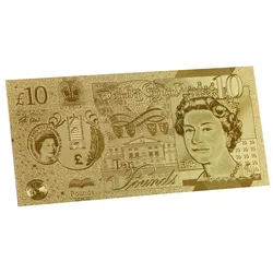 2021 Hot Sale Custom Collection Gift Gold Plated 10 Pound Pure Gold Euro Banknote