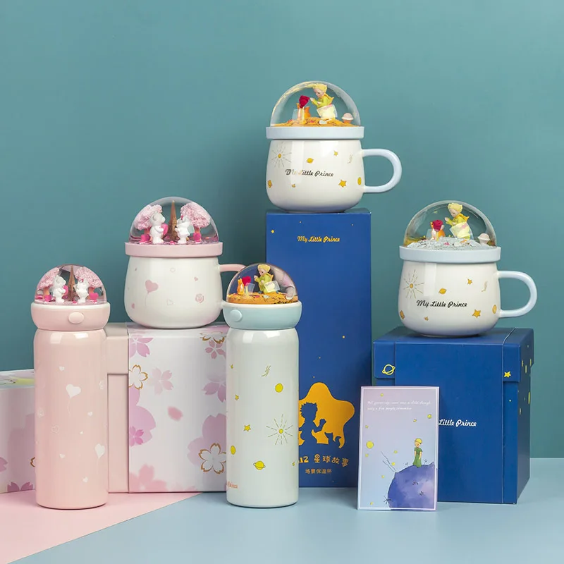 Micro landscape ceramic cup lid Little Prince Starry Sky Ceramic Mug