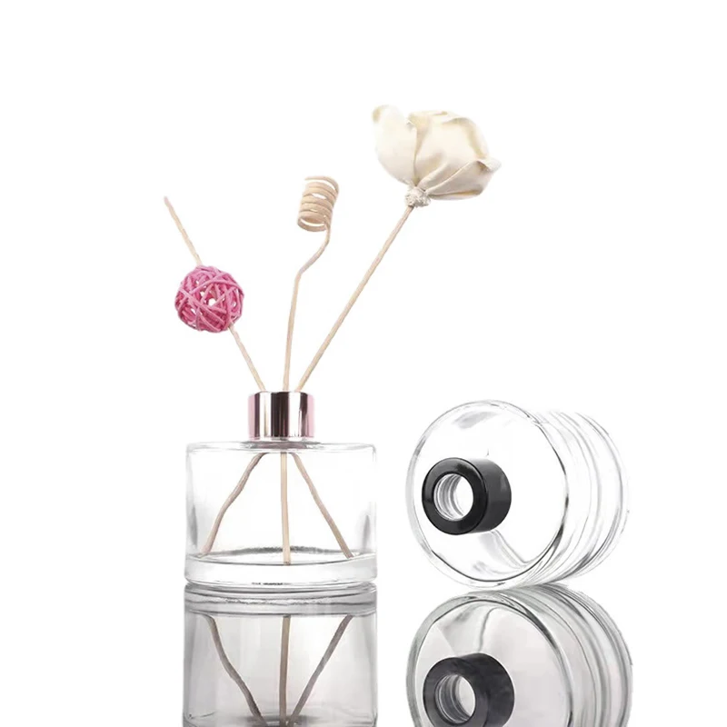 Factory  OEM ES93 Round Cuboid Oval Top Transparent Essential Oil Perfume Aromatherapy Glass Bottle for Diffuser Wholesale