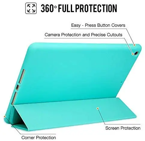 Case For New iPad 9.7 2018 - Slim Lightweight Smart Shell Stand Smart Cover With Soft PU Leather For ipad 9.7 2018