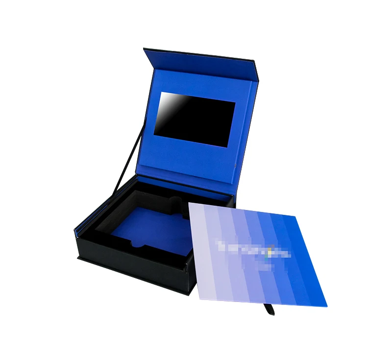 Popular customize invitation video gift box 7 inch LCD TFT LCD screen video brochure presentation box for advertisement
