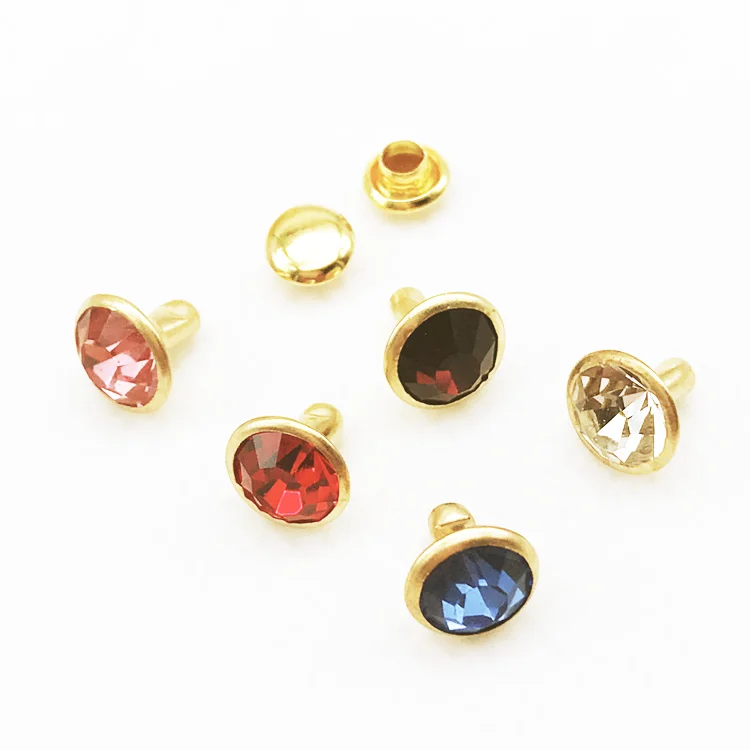 Custom High Quality Metal Button With Rhinestone Pearl Rivet Garment Button For Jeans