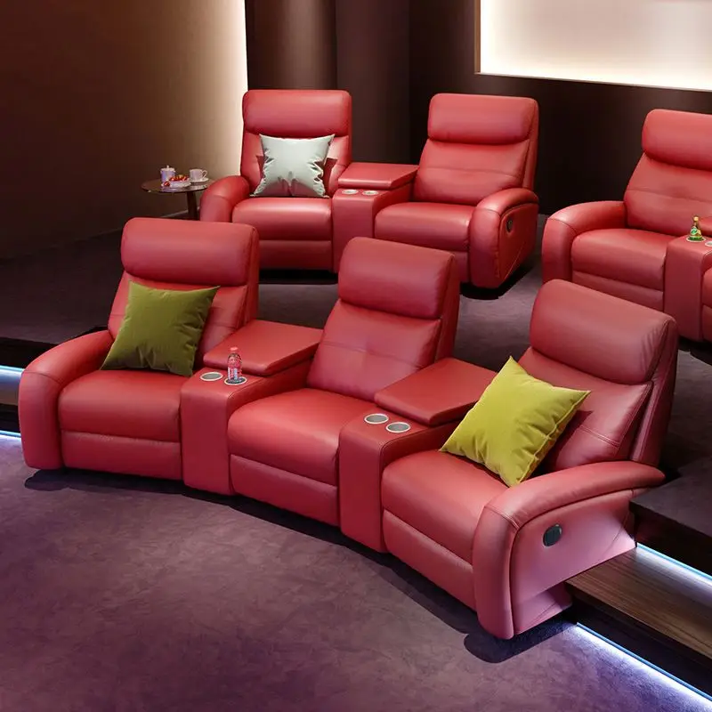 Italy Leather Living Room  Stretch  Recliner Sofa Bed Furniture Video Room Sofa Muebles De Sala Sofa Set