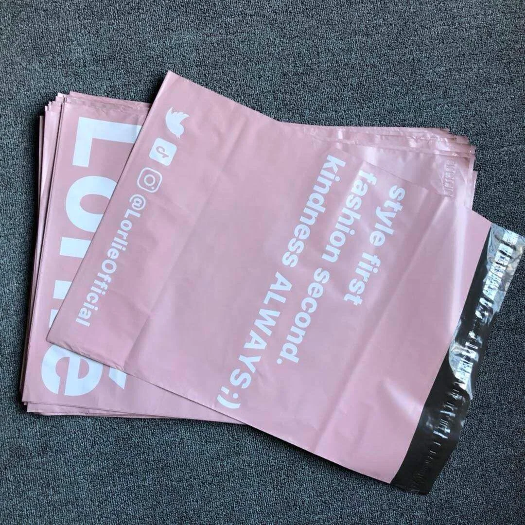 Side Packaging Eco Friendly Mailer Bag Custom Handle Poly bag For Clothes Thank You Poly Mailing Bag