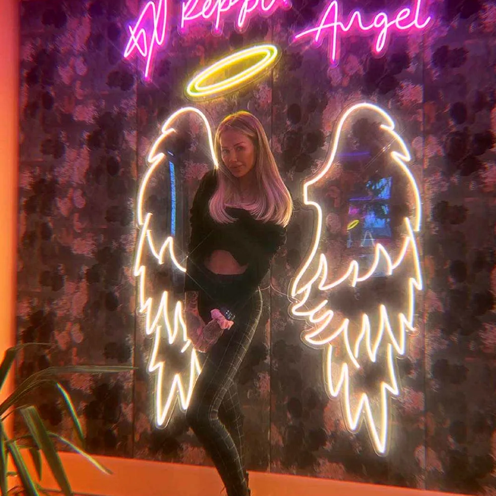Amazon Angel Wings Acrylic waterproof neon light sign led neon signs for wall decor