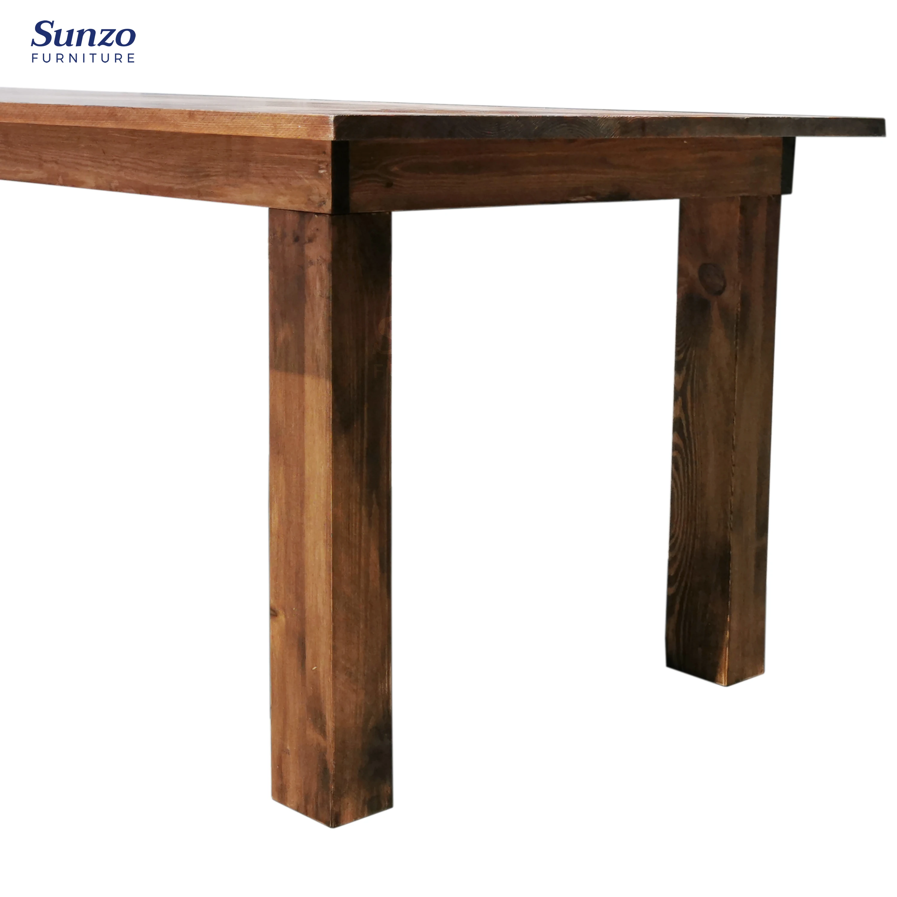 Modern Luxury Antique Pine Wood Farm Table Set Folded Design Metal Iron Wedding Dining Party Kitchen Bar Living Room Use Events