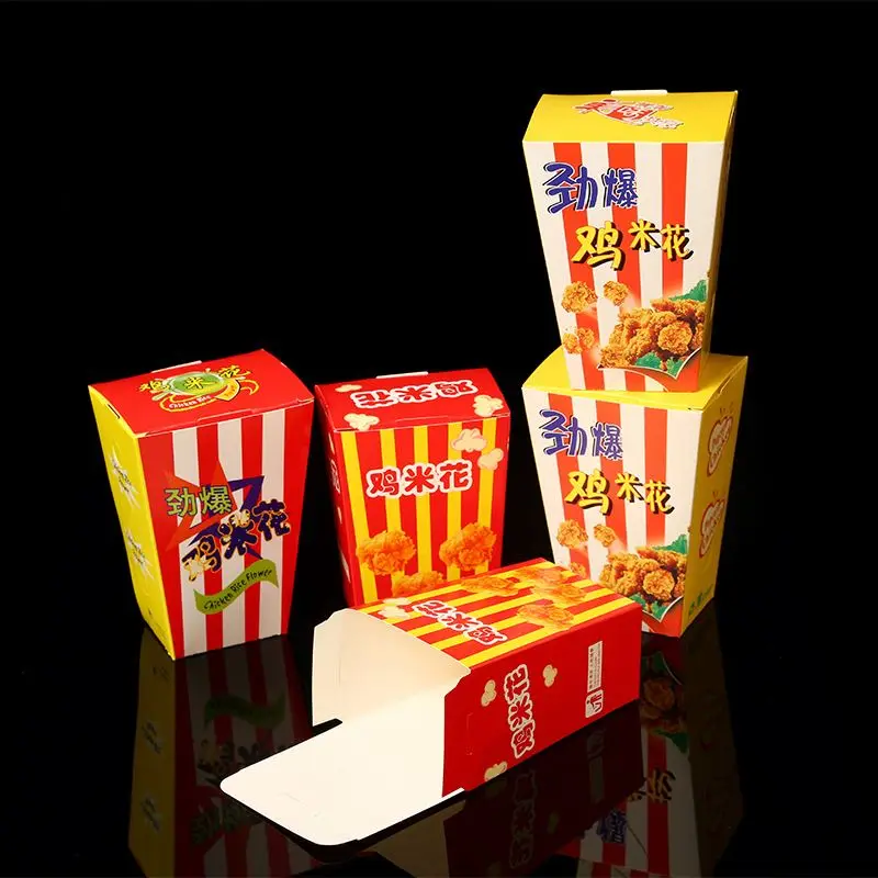 Custom logo Take Away Food Boxes French Fries Fried Chicken Box Nuggets Paper Bags Fast Food Packaging