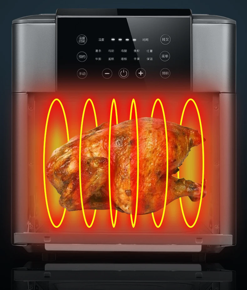 2021 china 1600W electric air fryers grill dropshipping 6L 12L 14L custom oil free deep fryer