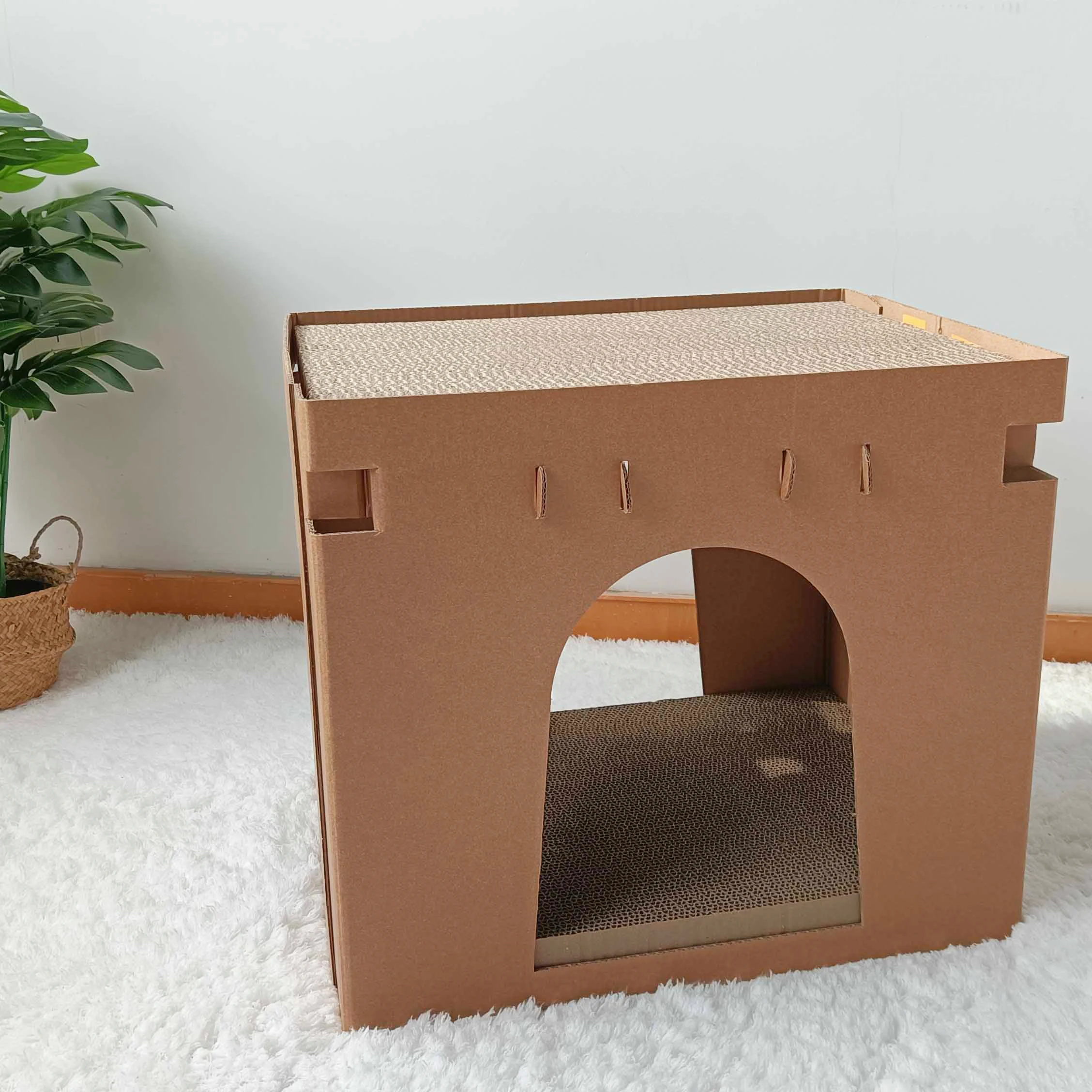 C4P Katzen spielzeug игрушки для кошек Wellpappe Kratz brett kratz karton Haus