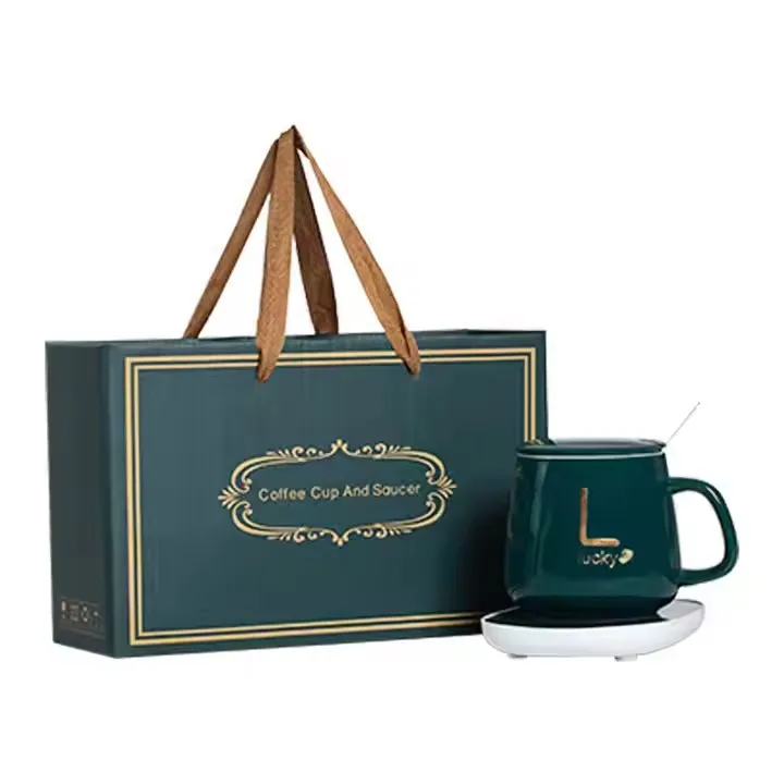 Auto On Off Gravity Induction Mug Office Desk Use Candle Warmer Heating Plate Smart Coffee Cup Warmer Set Thermostatic Cup