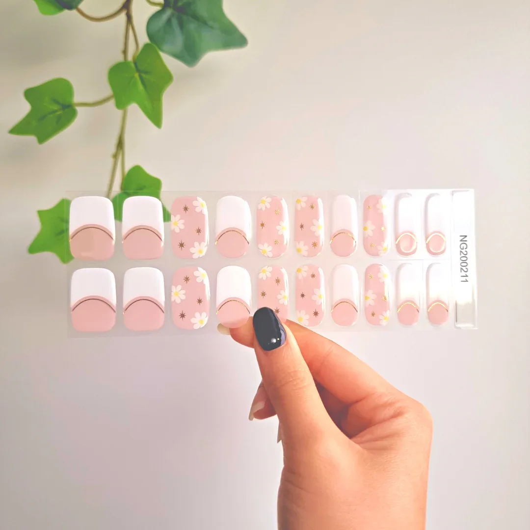 Malibu Daisy DIY Semicured Gel Nail Sticker Kit with UV,New press on wholesale supplier high quality gel nail wraps long lasting