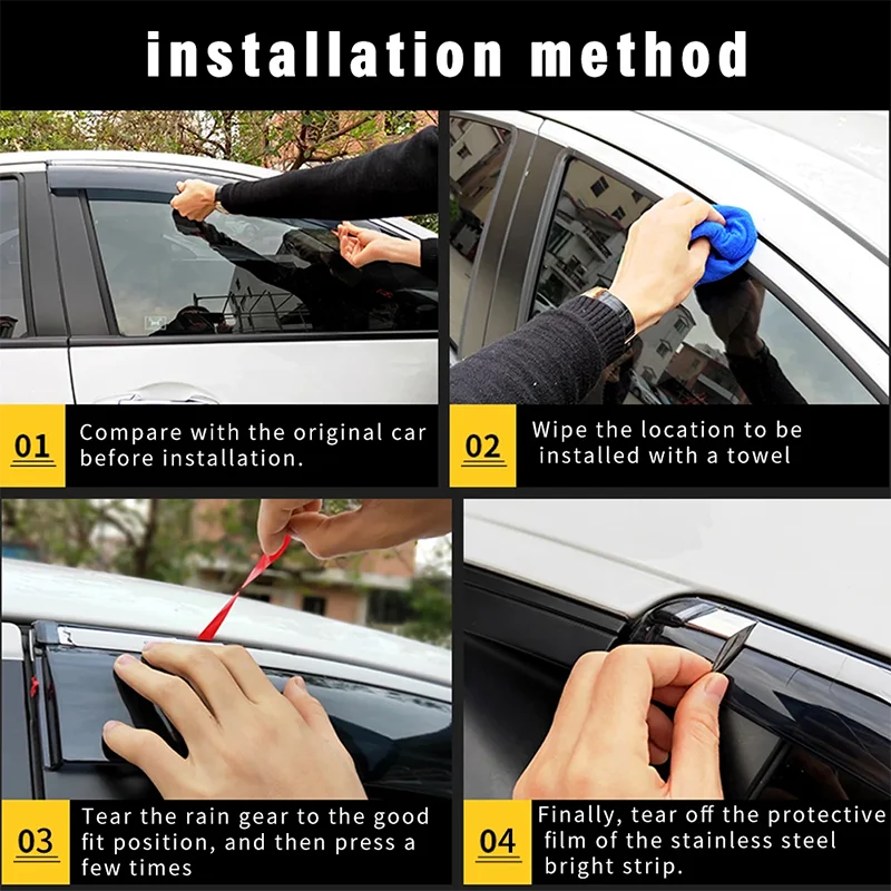 Car window deflector exterior trim OEM for Toyota Hilux sun visor rain shield trim