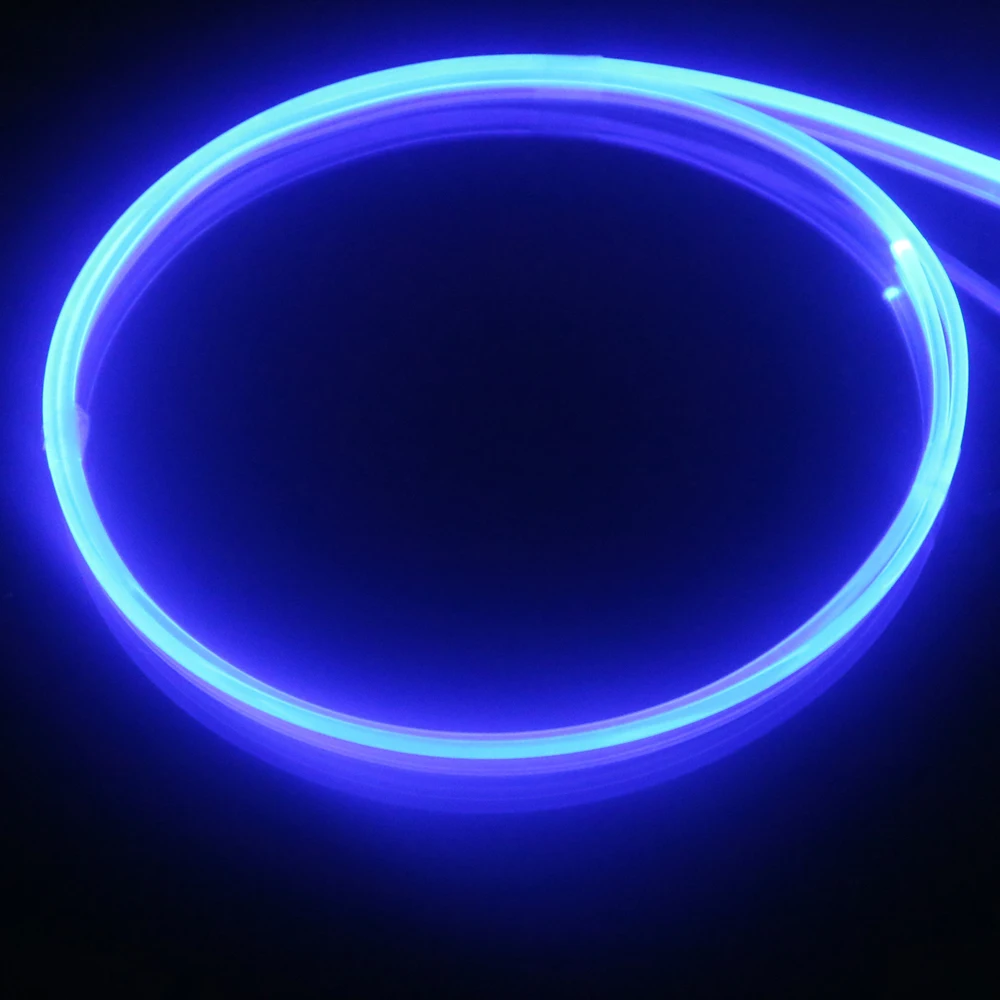 New Super Bright 3mm Plastic Side Glow optical Fiber with Flat Side Skirt For Car lighting Decoration