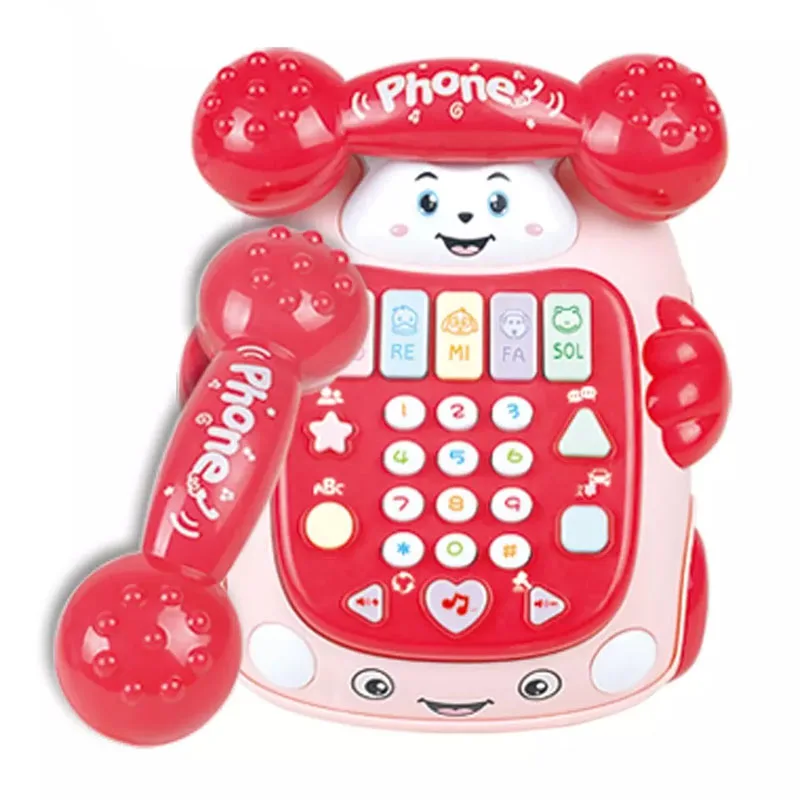 Pull Line Early Educational Intelligent Multi-function Baby Mobile Phone Toy Musical Telephone Car Toy for Kids