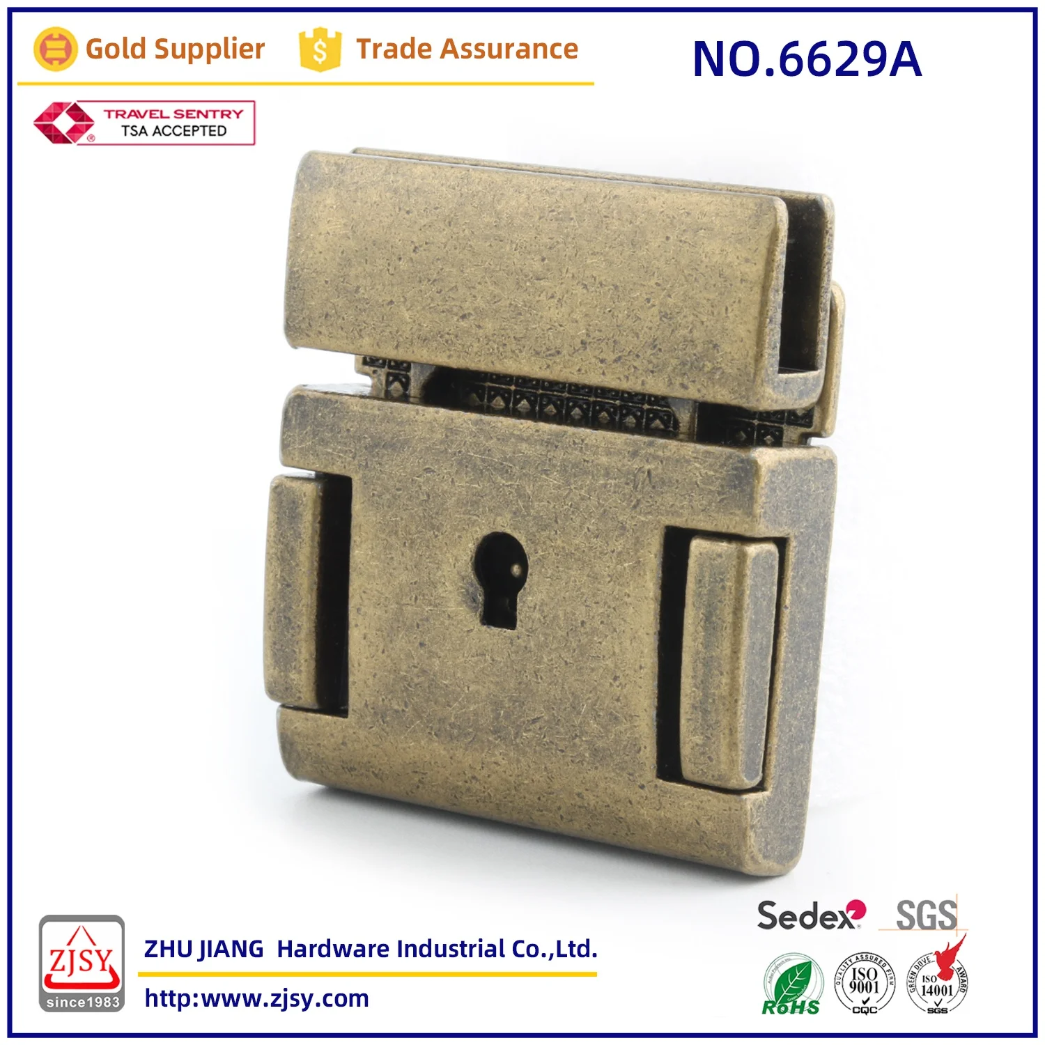 6629 High Quality Fashion Leather Bag Hardware Clasp Security Key Bag Lock