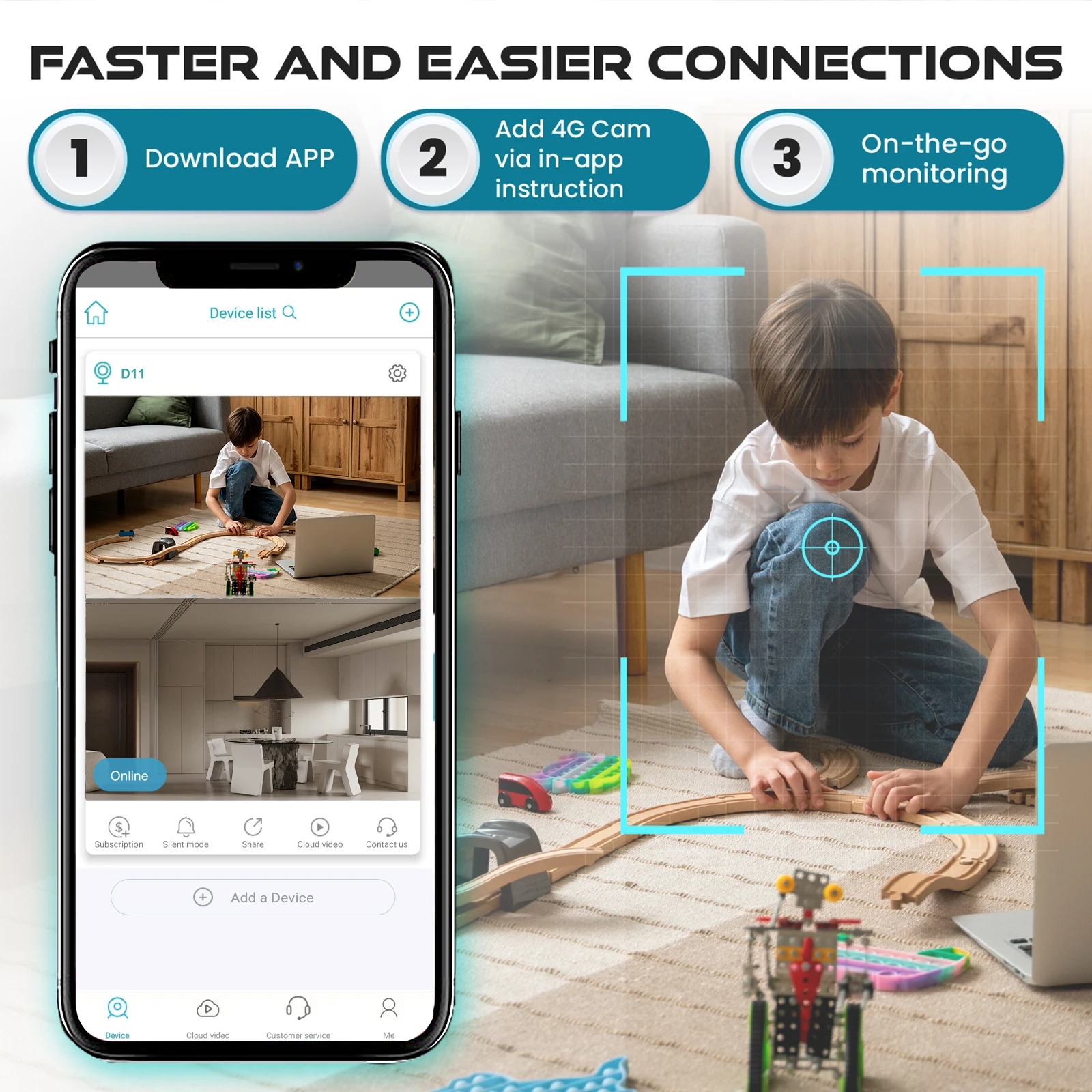 Hot Selling Dual Lens CCTV Smart Motion Detection 4G Security Camera Quick Setup with Night Vision