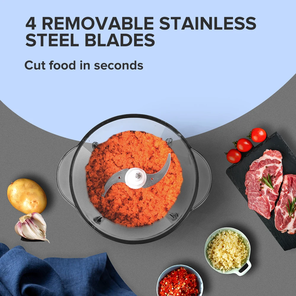 Promotion stainless steel stand hand press two speeds electric baby food grinder chopper