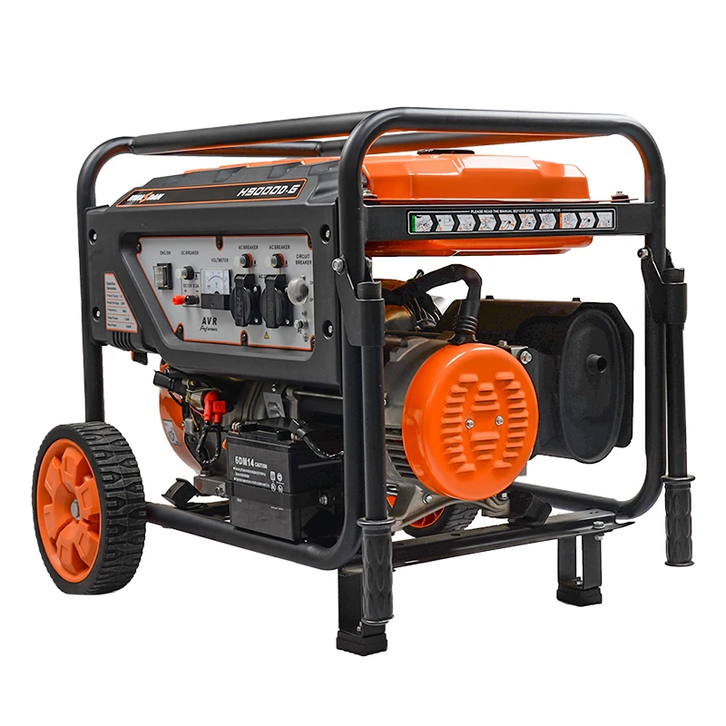 Hwasdan Single Phase Generator 8kva 8kw 8500w mini portable gasoline generator with wheel