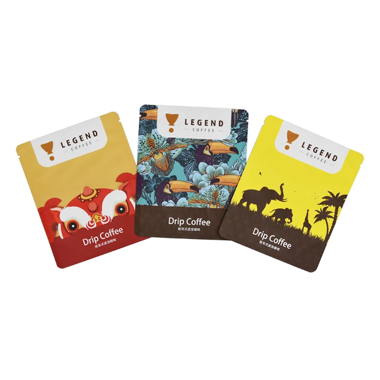 Custom 10g hanging ear coffee packaging bag single serve small coffee tea sachet p acking Pouch dripping coffee packing bag