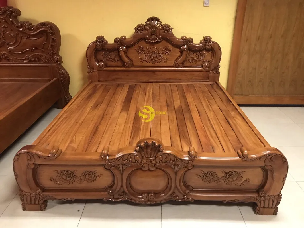 Королевская роскошная кровать/классическая двойная спальня из натурального дерева