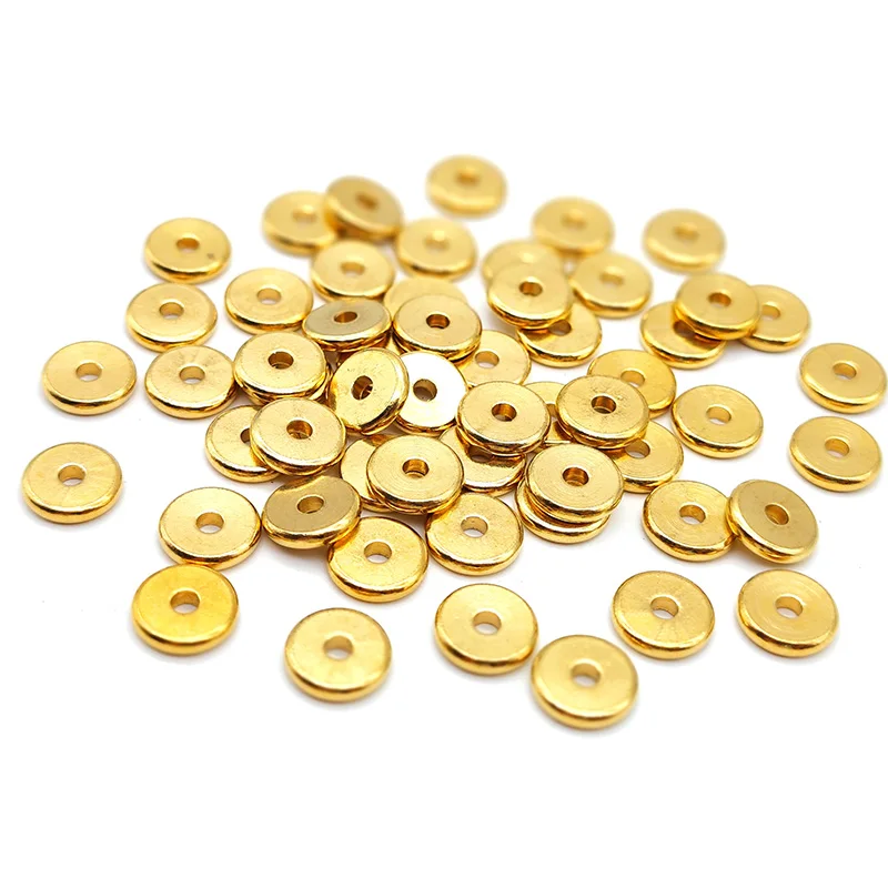 New Arrival Wholesale 10mm 12mm Zircon Spacer Beads Metal Loose Beads For Bracelets Necklace Diy Charms Jewelry Making Findings