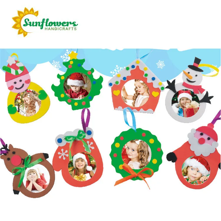 2019 DIY Craft Foam Christmas Photo Frame Kits for Holiday Picture Frame Gifts and Tree Decoration