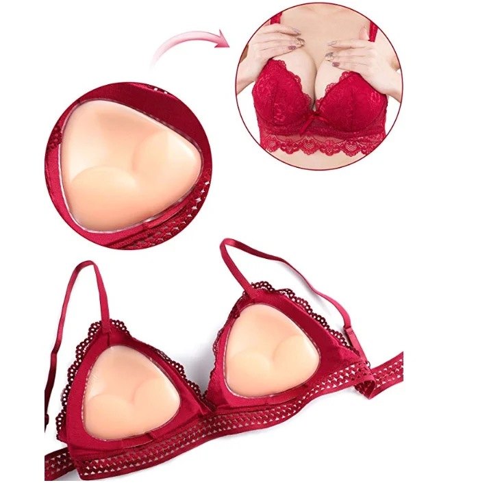 Wholesale High quality  Bra Enhancers Push-up Breast Pad Invisible Reusable Bikini Silicone Bra Inserts