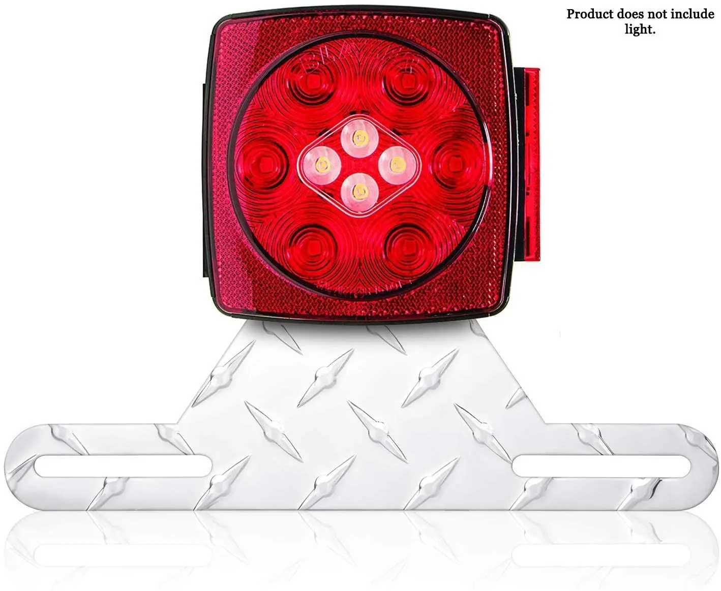 Rhinestone Tread Design Aluminum Trailer License Plate Light Auxiliary Bracket License Plate Holder