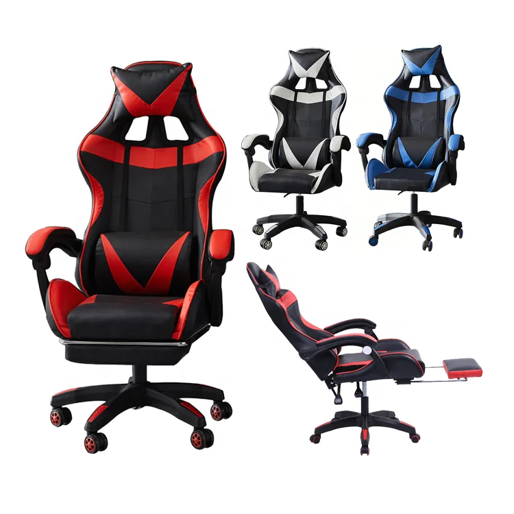 cheap pu leather PC computer race game chair silla gamer racing led light rgb massage gaming chair with lights and speakers