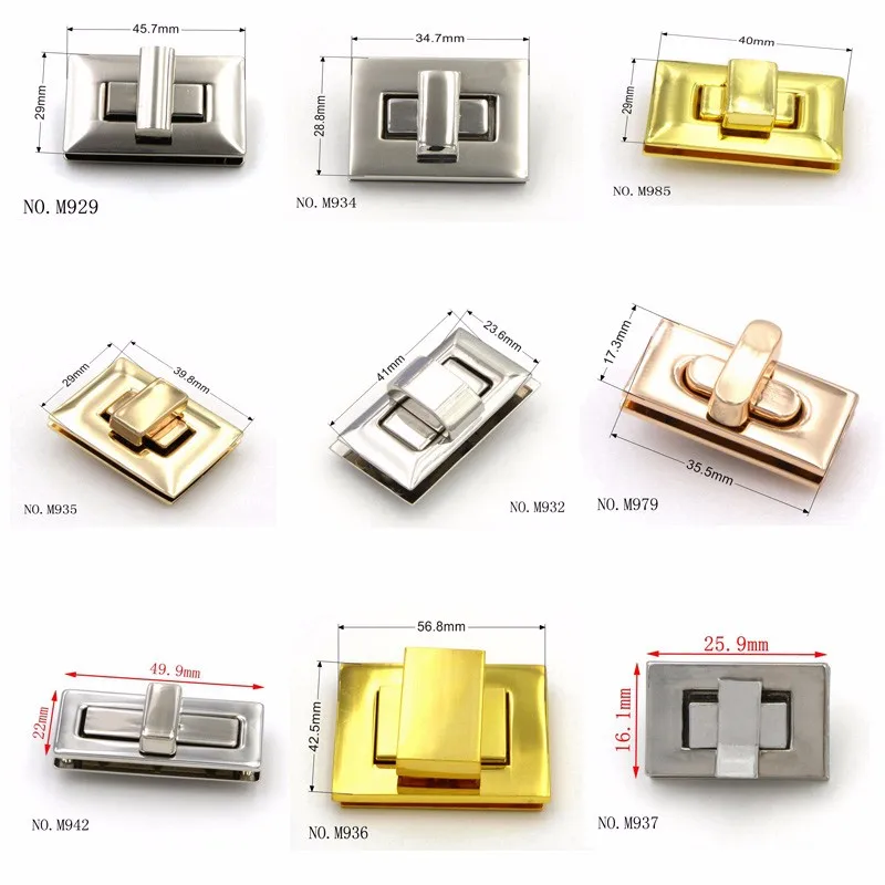 Bag Making Hardware Accessories Metal Turn Lock Twist Bag Lock Closure