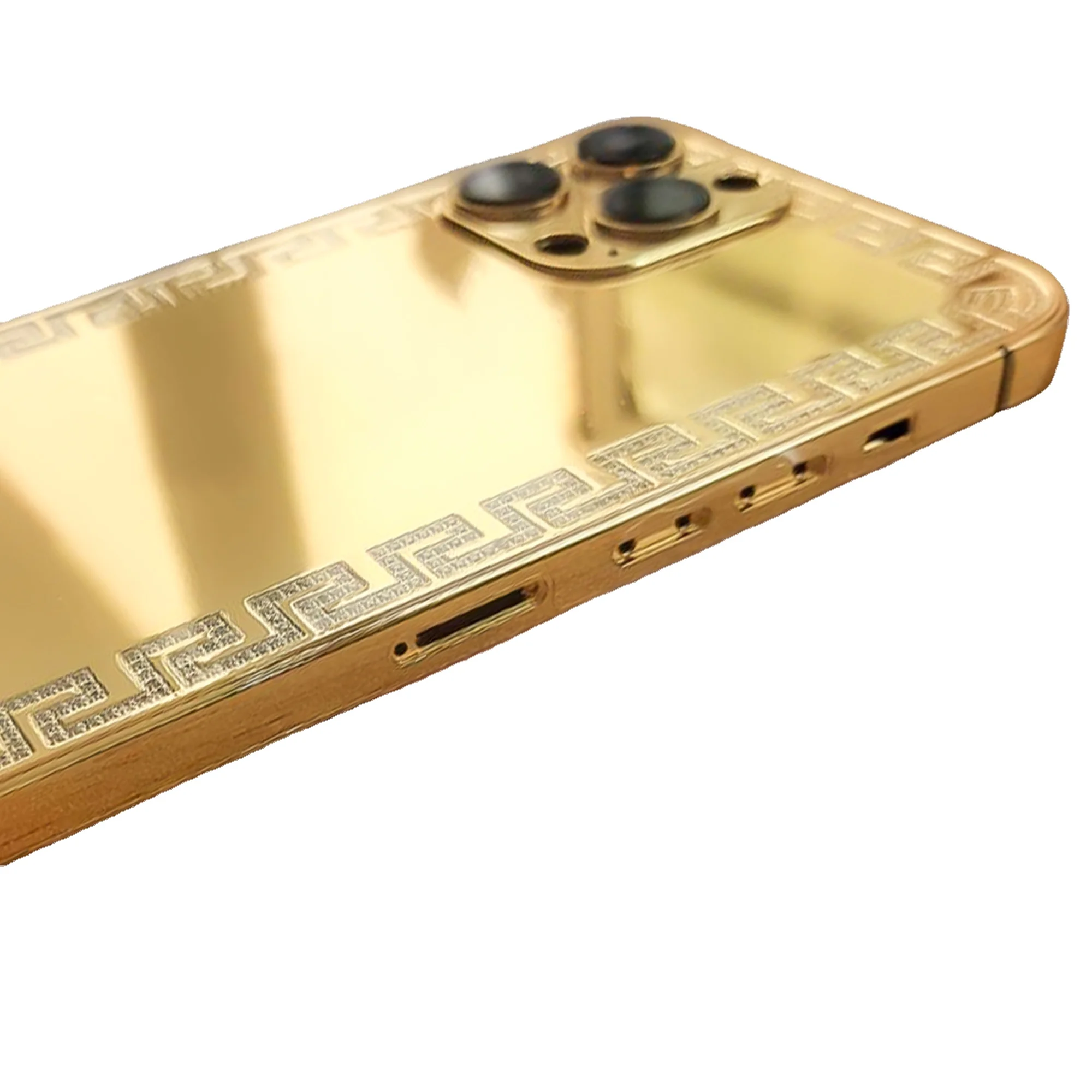 24kt Золотой сменный корпус для iPhone 14 Pro Max с индивидуальным дизайном Роскошный