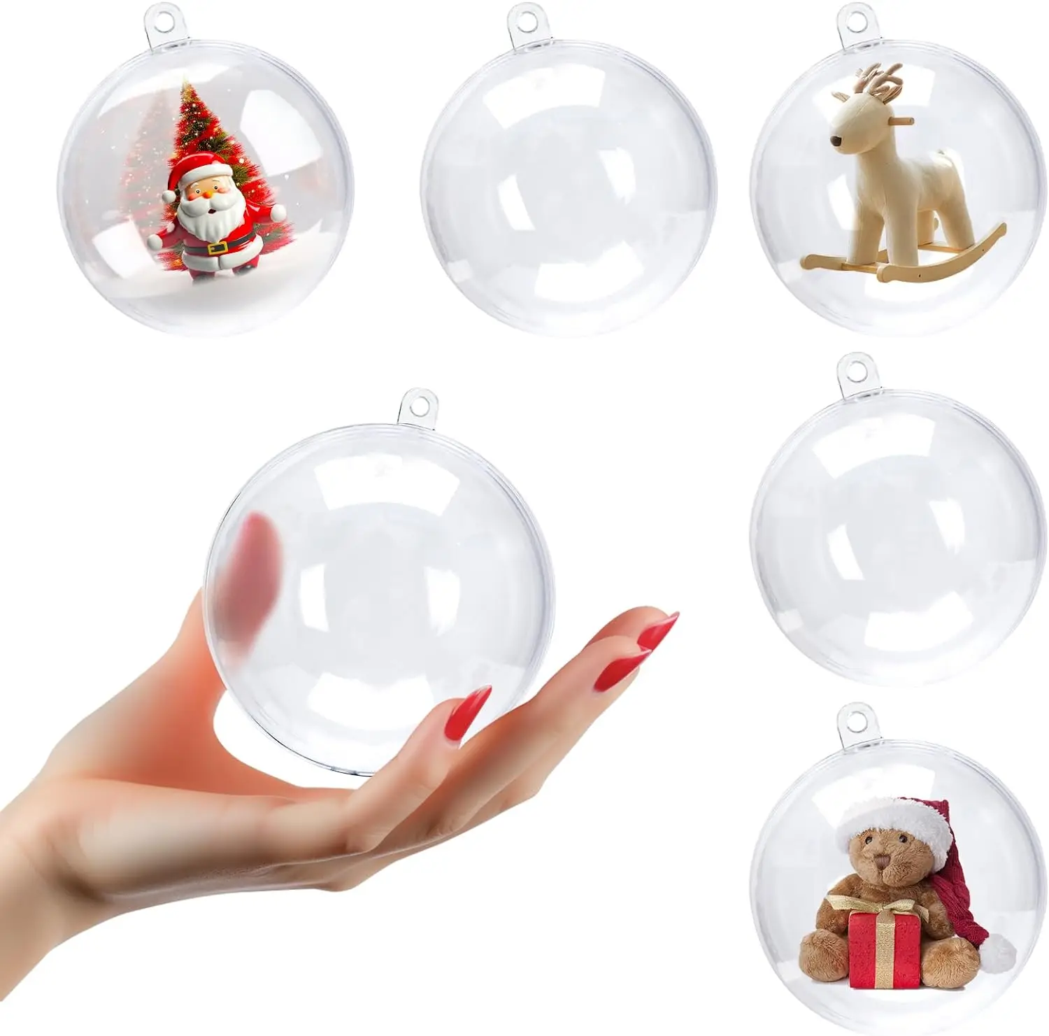 Home Ceiling Hanging Decoration Machine Make Open Half Large 4cm 5cm 6cm 8cm Plastic Balls