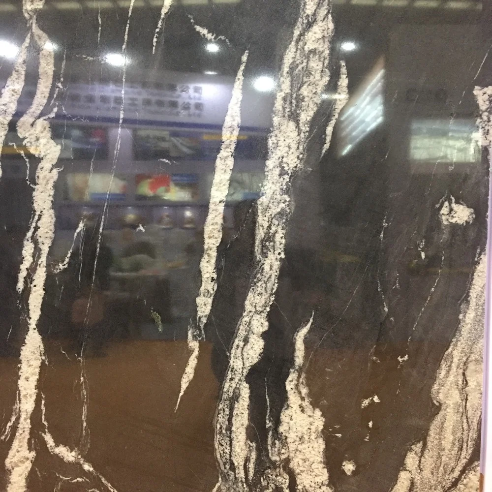 Imperial China black landscape granite with white veins for sale