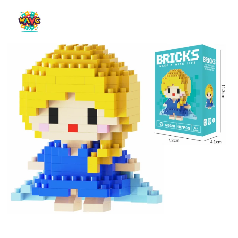 Blocks Small Cartoon Mini Building Block Assemble Action Model Dolls Toys Children Kid Toy Gift Set Educational Toy