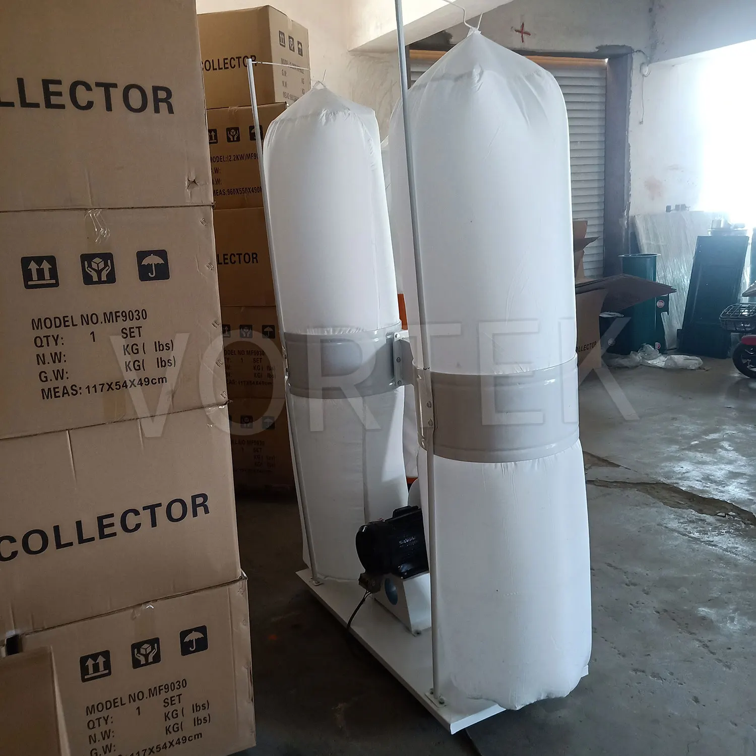 MF9030 Wood cyclone Sawdust Collector industrial two bags dust collector for sale