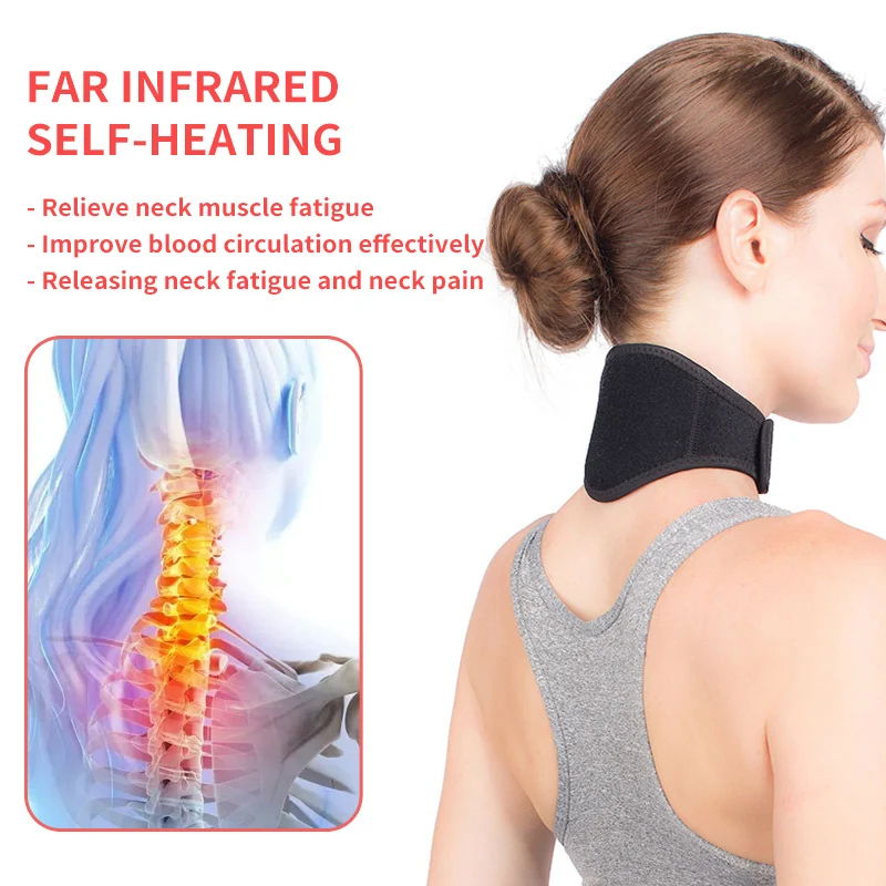 Self Heating Neck Pad Health Care Neck Brace Belt Magnetic Therapy Magnets and Tourmaline Neck Support for Cervical Pain Relief