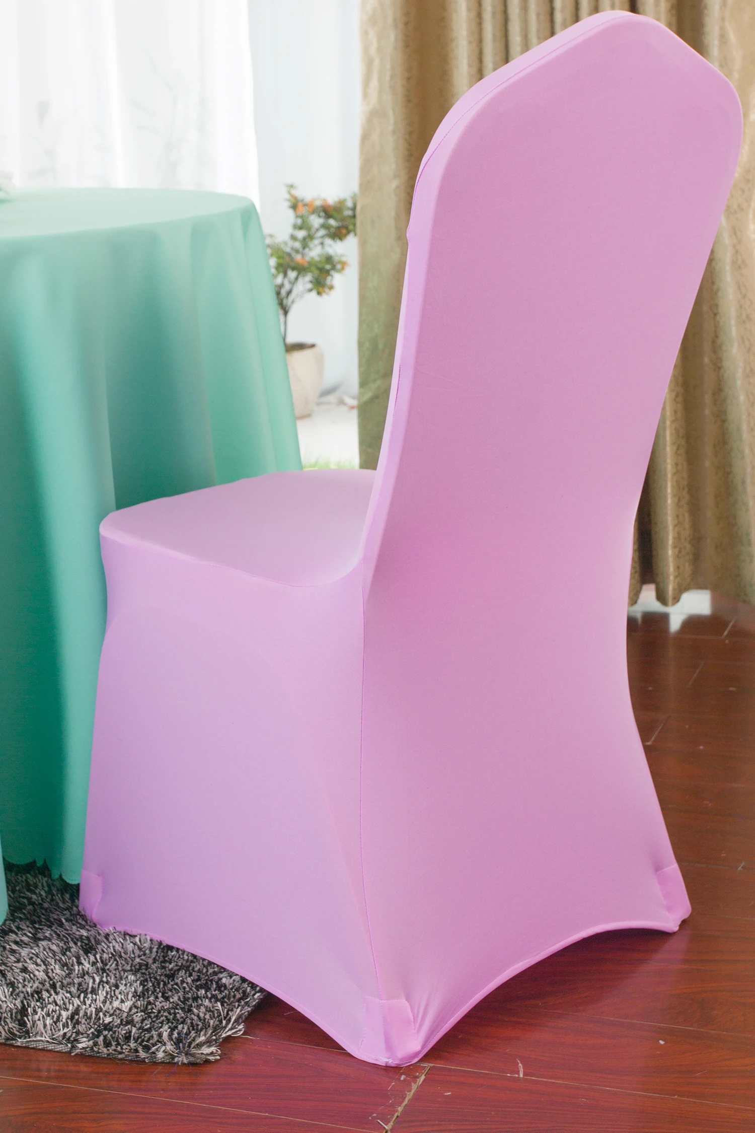 Lavender Spandex Chair Slipcover for Home Kitchen Banquet Furniture for Hotel Dining Use