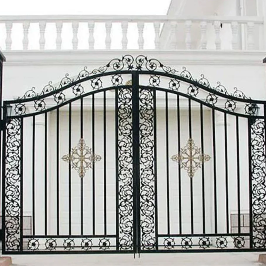 Contemporary Automatic System Fence Sliding Gate Garden Gates For Villa House Electric Wrought Iron Driveway Gate