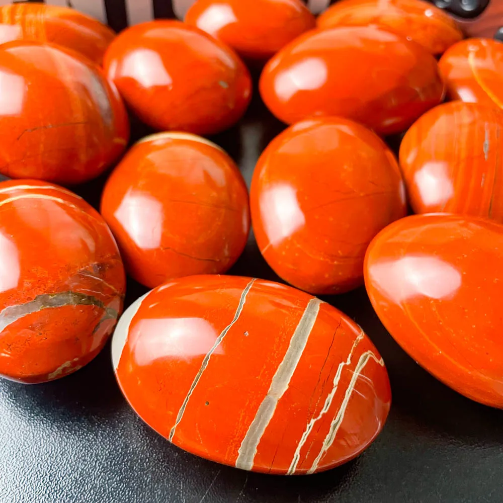 Hot Selling Natural Red Jade Healing Stone Red Jasper Palm Stone For Home Decoration Or Gift