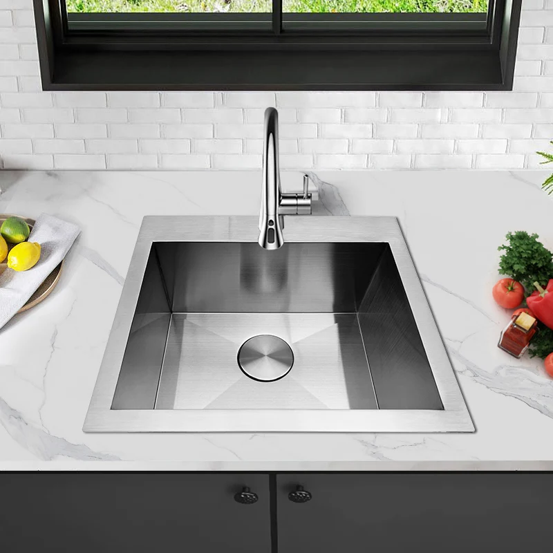 Customized Single Double Bowl 304 Stainless Steel Handmade Kitchen Sinks For Apartment Hotel