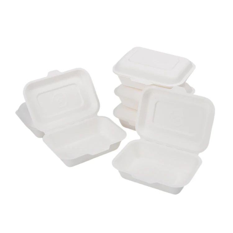 wholesale biodegradable bagasse pulp food containers to go boxes restaurant disposable lunch box takeaway food packaging box