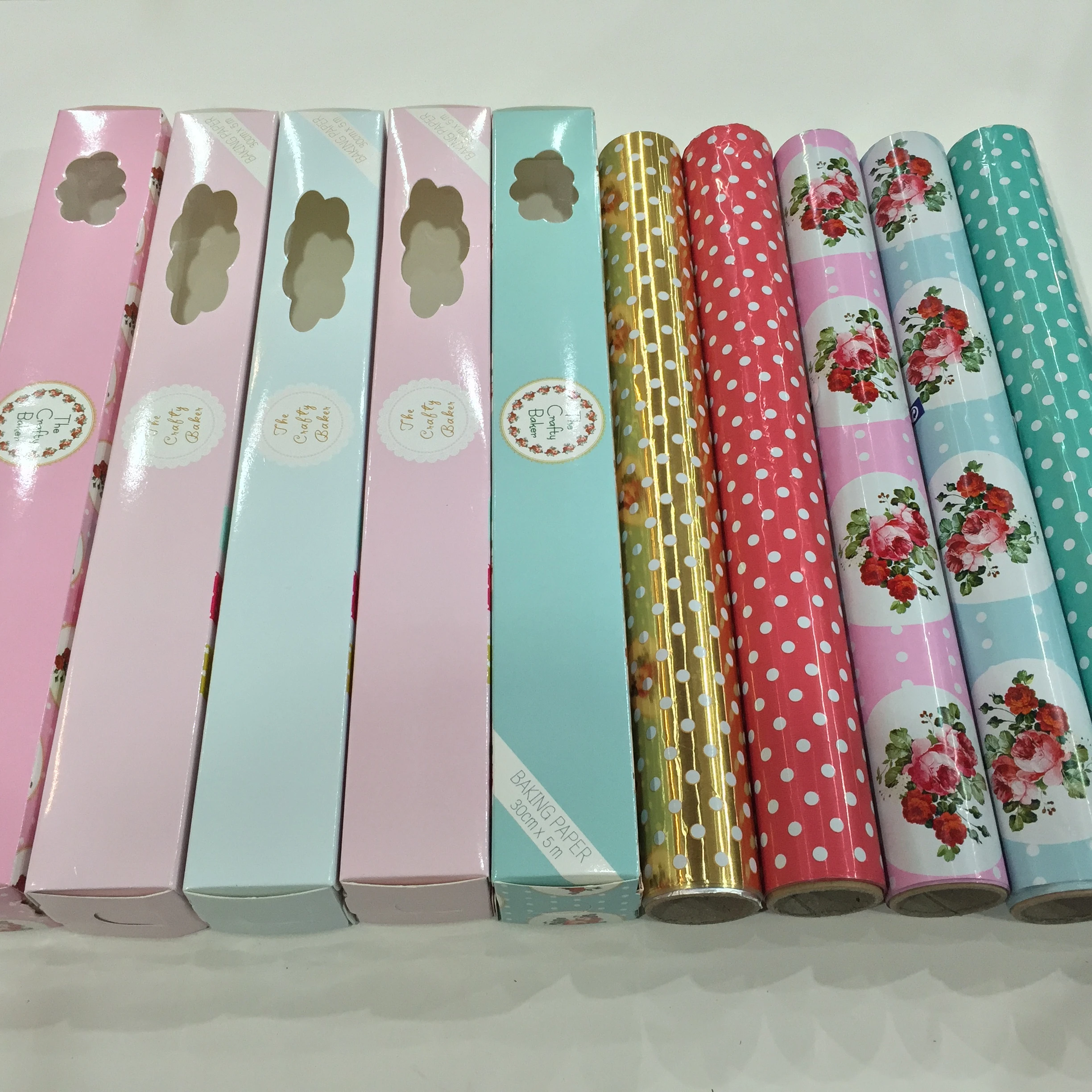 logo print aluminum foil roll in box with window