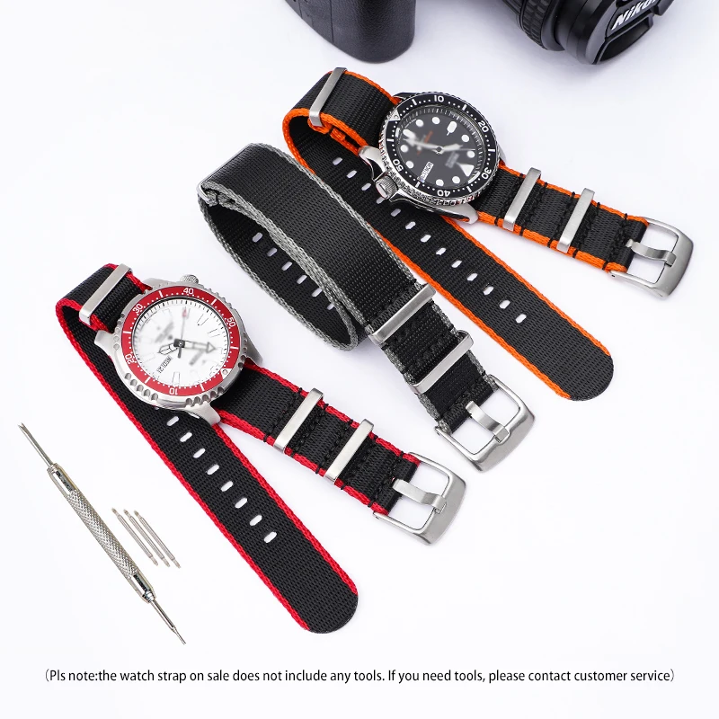 Multi-Colors Nylon Watch Strap 18mm 20mm 22mm 24mm Adjustable Canvas Watch Bands Replacement Wristbands