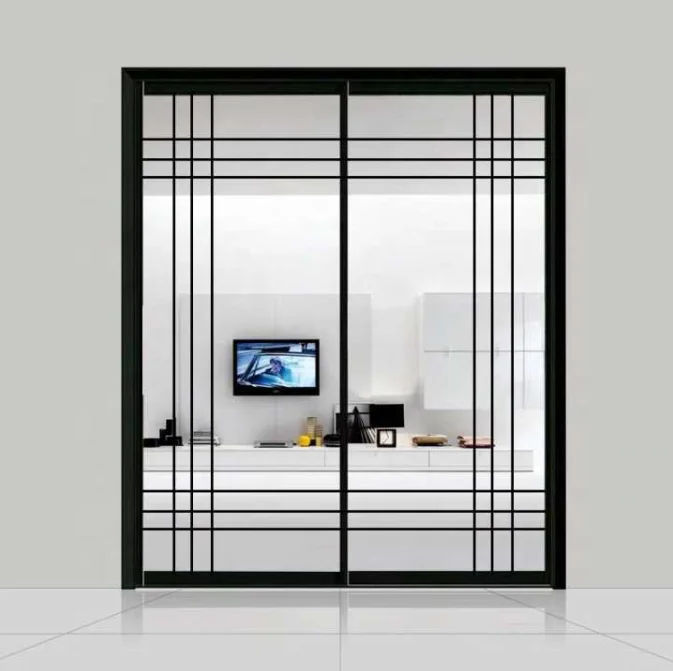 Modern design super slim narrow frame ultra thin aluminum profile sliding door with tempered glass