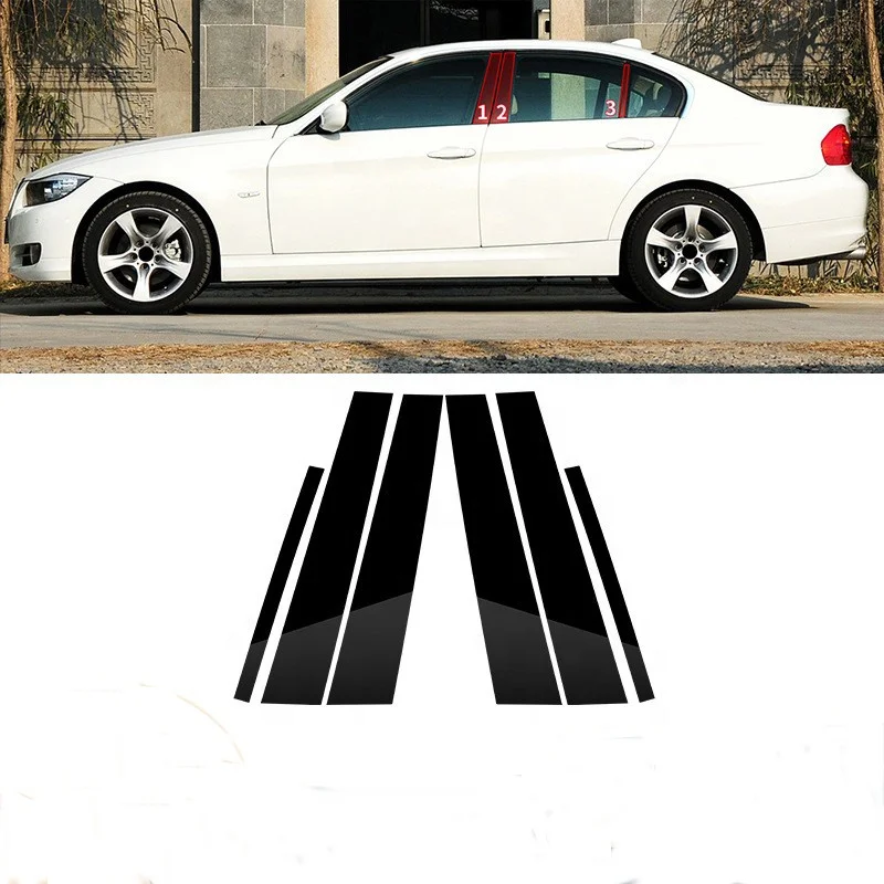 Car Window Center Pillar Sticker Molding Trim Cover For BMW 2005-2012 3 Series E90