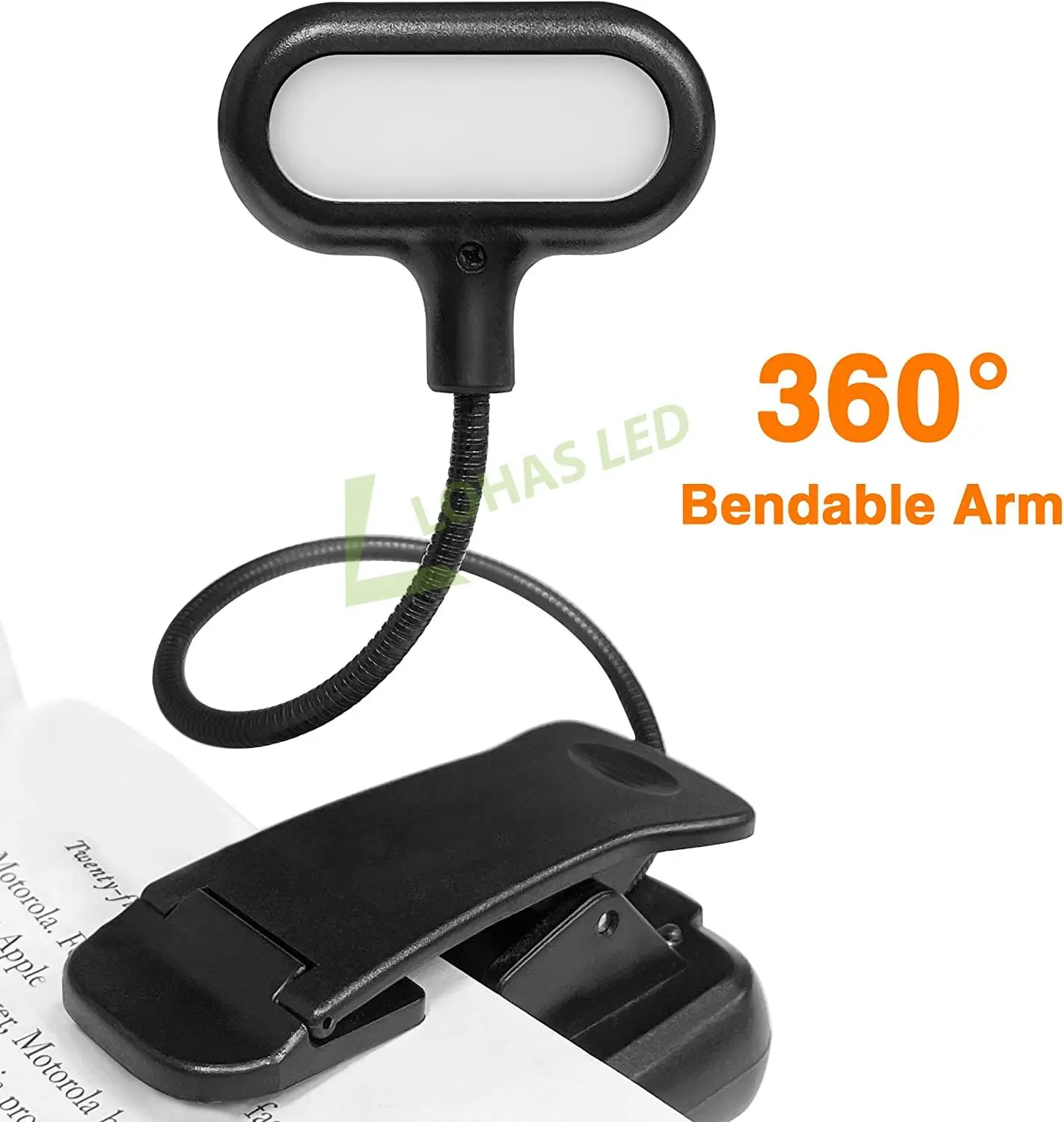 LOHAS 2024 Flexible Led Clip On Book Reading Lamp Usb Rechargeable Kids Children Reading Light For Books Laptop