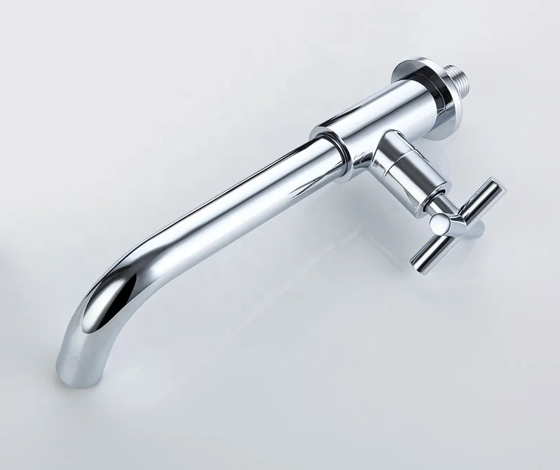 Wholesale Modern Brass black basin  Faucet Wash Machine Bathroom Taps Mounting Basin Wall mounted Cold Water Wall Mounting Tap